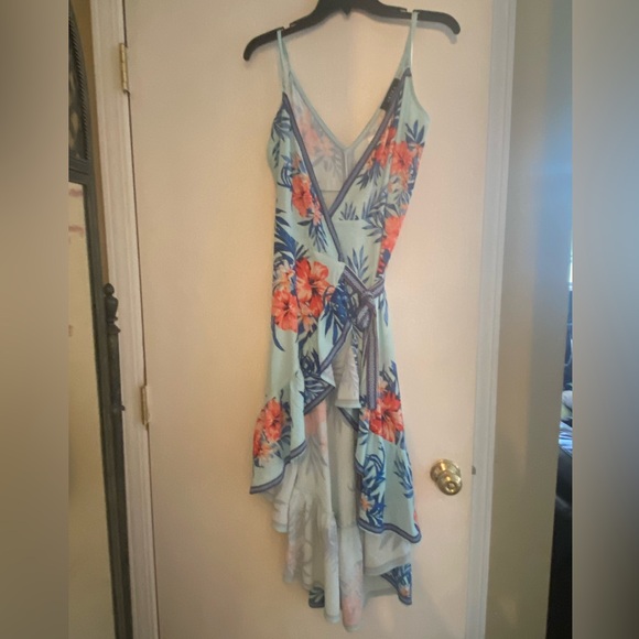 AKIRA Tropical Print Wrap Dress - Picture 2 of 3
